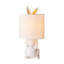 Axyaa Modern Rabbit Shade Table Lamp LED Night Light Fixture Fabric Lampshade