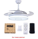 Axyaa Retractable Ceiling Fan with Air Purifying LED light, Smart Remote Control