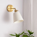 Axyaa White Ceramic LED Wall Sconce with Pull Chain Switch