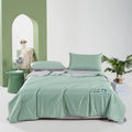 Axyaa Solid Color Tencel Cool Silk Washable Quilt Double Bed Four-Piece Set