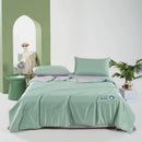 Axyaa Solid Color Tencel Cool Silk Washable Quilt Double Bed Four-Piece Set