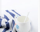 Axyaa Blue Fish Milk Cup - Real Bone  Ceramic Anime Mug