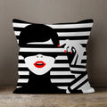 Axyaa Soft Velvet Beauty Pillowcase - Black & White Plush Cushion Cover