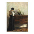Scandi Rustic Female Portrait Print Canvas Wall Art for Bedroom Decor by Axyaa