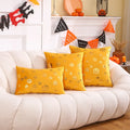 Axyaa Gilded Pumpkin Halloween Pillowcase Set - Orange Festival Decor - Soft Throw Cushion Cover