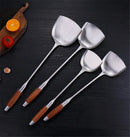 Axya Stainless Steel Rosewood Utensils Set - Wok Spatula, Ladle, Turner, Spoon