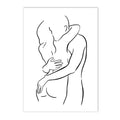 Axyaa Couple Love Kiss Line Drawing Wall Art Canvas Painting Nordic Posters
