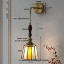 Axyaa Vintage LED Walnut Wood Wall Light with Pull Chain Switch