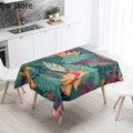 Tropical Plant Printed Waterproof Table Cloth for Kitchen & Restaurant by Axyaa