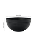 Axyaa Black Grain Bowl Set - Reusable Plastic Dinner Bowls for Food, Dessert, and Camping