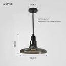 Axyaa Smoke Gray Glass LED Chandelier - Minimalist Modern Lighting