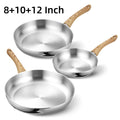 Axyaa Stainless Steel Frying Pan with Bakelite Handle and Lid