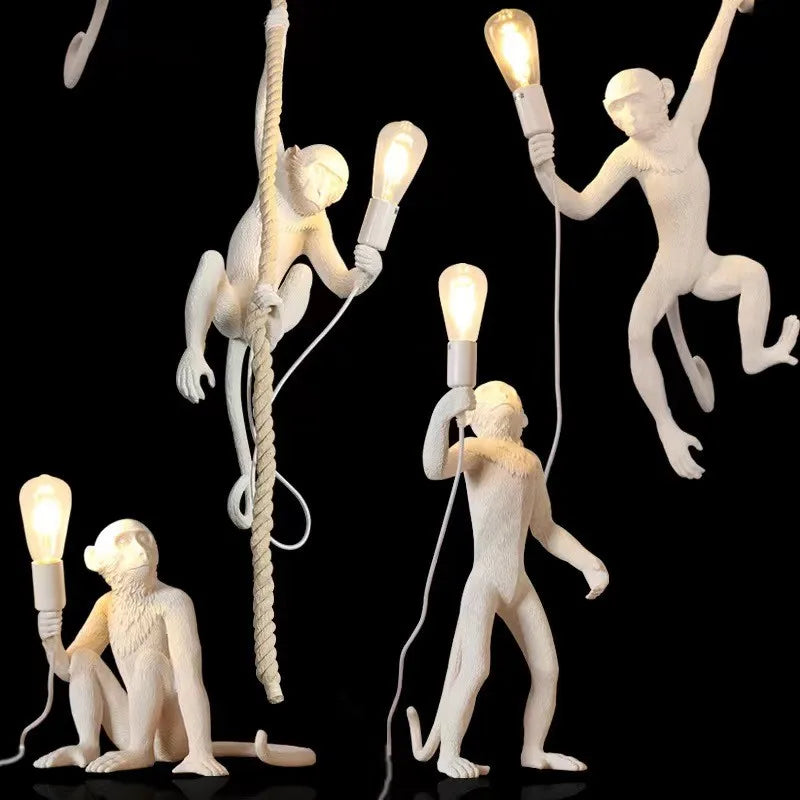 Axyaa Nordic Resin Monkey LED Pendant Chandelier for Home Decor Lighting