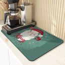 Axyaa Christmas Tree Kitchen Mat: Antiskid & Absorbent Draining Pad for Dishes & Tableware