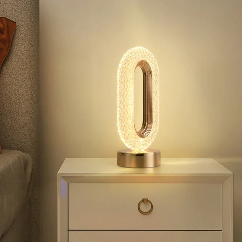 Axyaa Crystal Table Lamp: Remote-Controlled Dimmable Desk Light with USB Charging