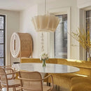 Axyaa Vintage Fabric LED Pendant Chandelier for Living Room Hotel Restaurant