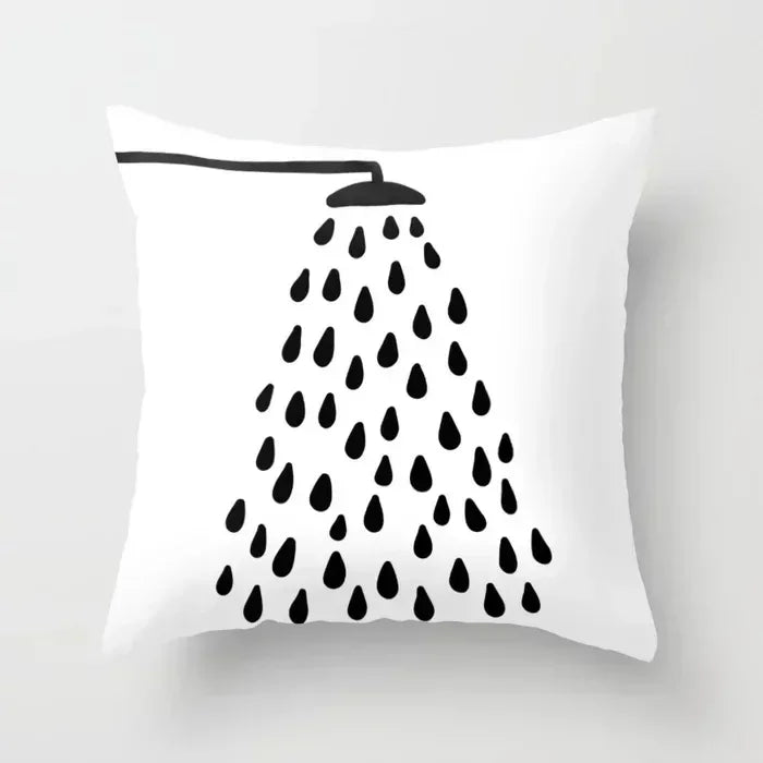 Geometric Black Yellow Cushion Covers - Axyaa Modern 18" Throw Pillow Case