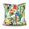 Axyaa Tropical Plant Parrot Decorative Pillow Cover - Flowers Sofa Cushion Case