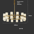 Axyaa Marble Copper LED Chandeliers: High-end Modern Gold Hanging Lamps for Home Decor