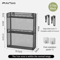 Axyaa 5-Layer Vertical Wall File Storage Rack with Magazine Holder - Black