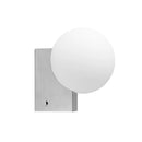 Axyaa Small Black Chrome Wall Sconce with White Glass Shade