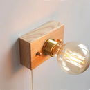 Axyaa Vintage Wooden Base LED Wall Sconce Lamp for Bedside Interior Lighting