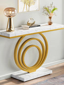 Axyaa Gold Entryway Console Table 41-Inch: Modern Narrow Long Accent Table