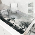 Axyaa Halloween Watercolor Draining Mat - Absorbent & Quick Dry Kitchen/Bathroom Drain Pad