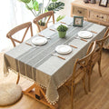 Axyaa Linen Cotton Waterproof Tablecloth for Dining Coffee Table Kitchen Room Decor