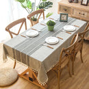 Axyaa Linen Cotton Waterproof Tablecloth for Dining Coffee Table Kitchen Room Decor