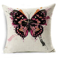 Axyaa Linen Butterfly Cushion Cover 45x45cm - Decorative Pillow Case for Sofa & Bed