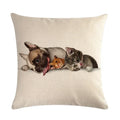 Axyaa Cute Pet Dog Pattern Linen Pillowcase for Home and Office Decor 45*45cm