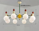 Axyaa White Glass Metal LED Chandelier: Modern Kitchen & Bedroom Pendant Lamp