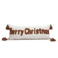 Axyaa Christmas Cushion Cover Snowflake Tree Green Red Checked Tassels