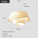 Axyaa Double Shade White Beige Silk Chandelier for Dining Bedroom