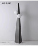 Axyaa Modern Black Metal Floor Lamp with White Glass Ball LED Table Lamps
