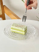 Axyaa Nebula Glass Cake Plate: Large Fruit & Dessert Snack Platter - Creative Western Dish