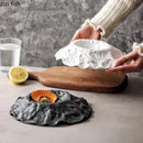 Axyaa Ceramic Stone Pattern Dessert Plate Set