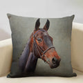 Axyaa Horse Pattern Cushion Cover 45x45cm Linen for Home Living Room Art Decoration
