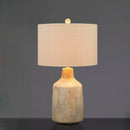 Axyaa Cement Bedside Table Lamp: Japanese Wabi Sabi Style for Bedroom, Living Room, Study