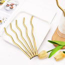 Axyaa Stainless Steel Drinking Straws Set 5Pcs with Brush - Bar Cocktail Drinkware