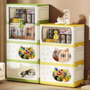 Axyaa Cat House Storage Cabinet, Foldable, 1-3 Tier - Yellow/Green