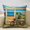 Retro Oil Painting Pattern Pillow Case 45x45cm for Home Sofa Decor - Axyaa