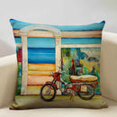 Retro Oil Painting Pattern Pillow Case 45x45cm for Home Sofa Decor - Axyaa