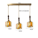 Axyaa Vintage LED Pendant Lamp with Copper Socket and Glass Shade