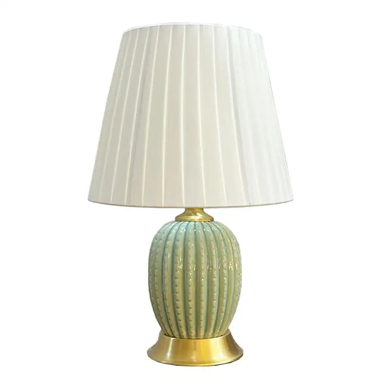 Axyaa Ceramic Table Lamp with Fabric Lampshade for Elegant Home Decor