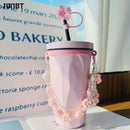Axyaa Pink Flower Cup Holder Chain for Stanley Accessories, 6-10cm Cup Mouth