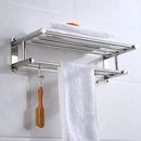 Axyaa Stainless Steel Wall Mounted Towel Rack Shelf for Bathroom and Kitchen