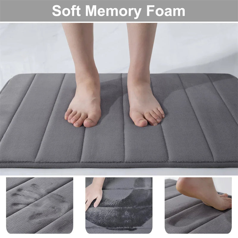 Axyaa Memory Foam Bathroom Mat: Super Absorbent Non-Slip Rug for Home Bathtub Shower Room