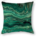 Malachite & Gold Marbled Pattern Pillow Covers by Axyaa - Sofa, Bedroom, Car